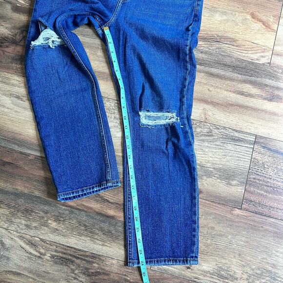 Abercrombie & Fitch Ankle Straight Ultra High Rise Curve Love Distressed 27 4 S - Picture 9 of 10